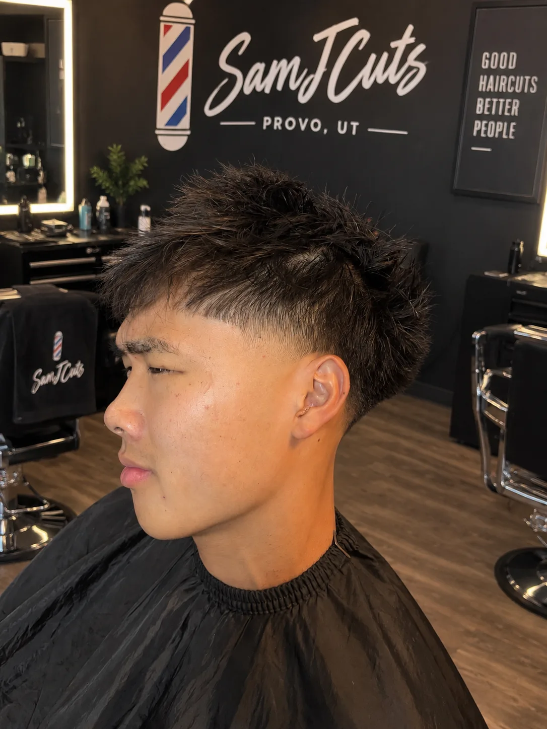 Low taper fade haircut