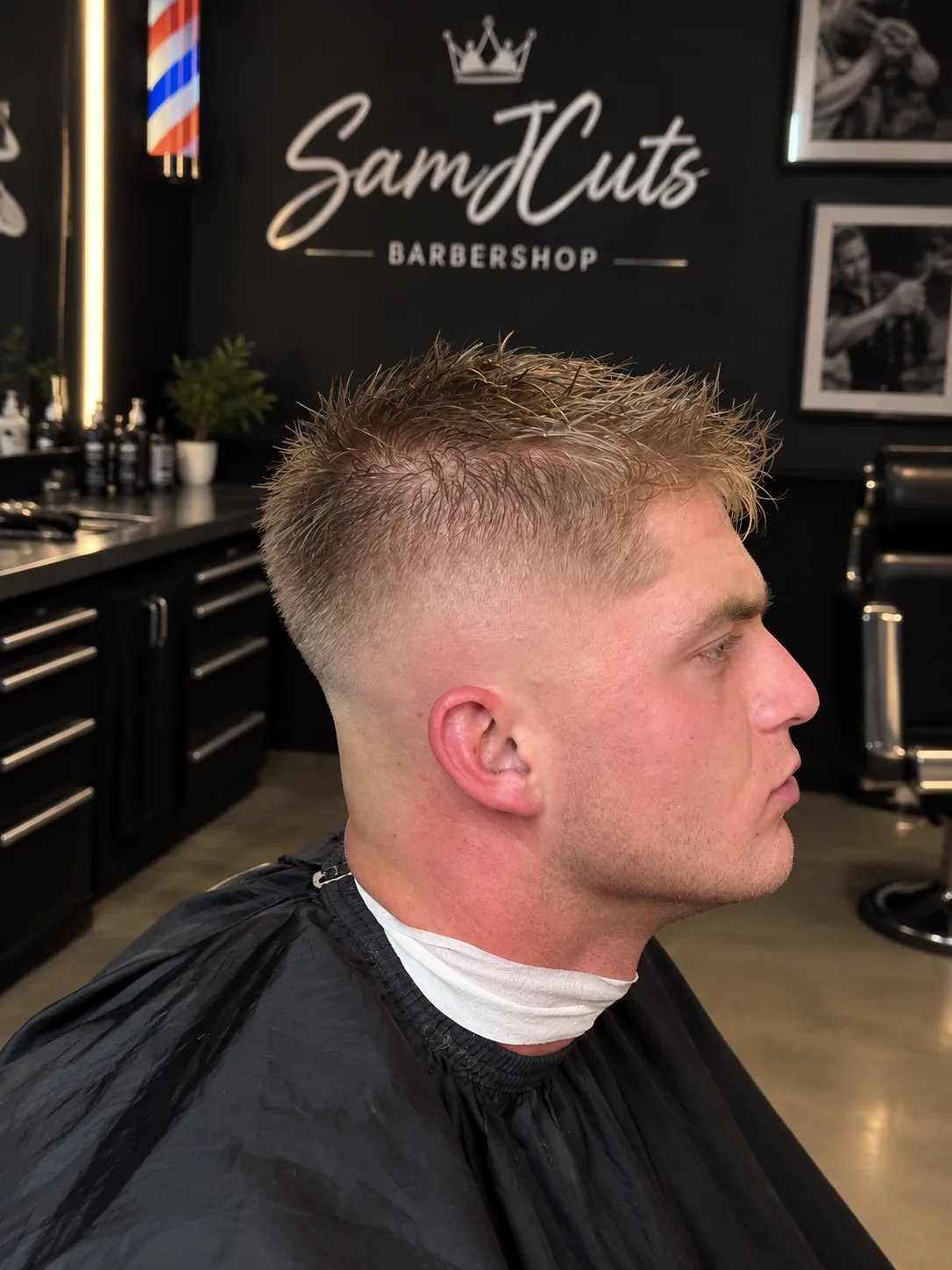 Textured taper fade haircut